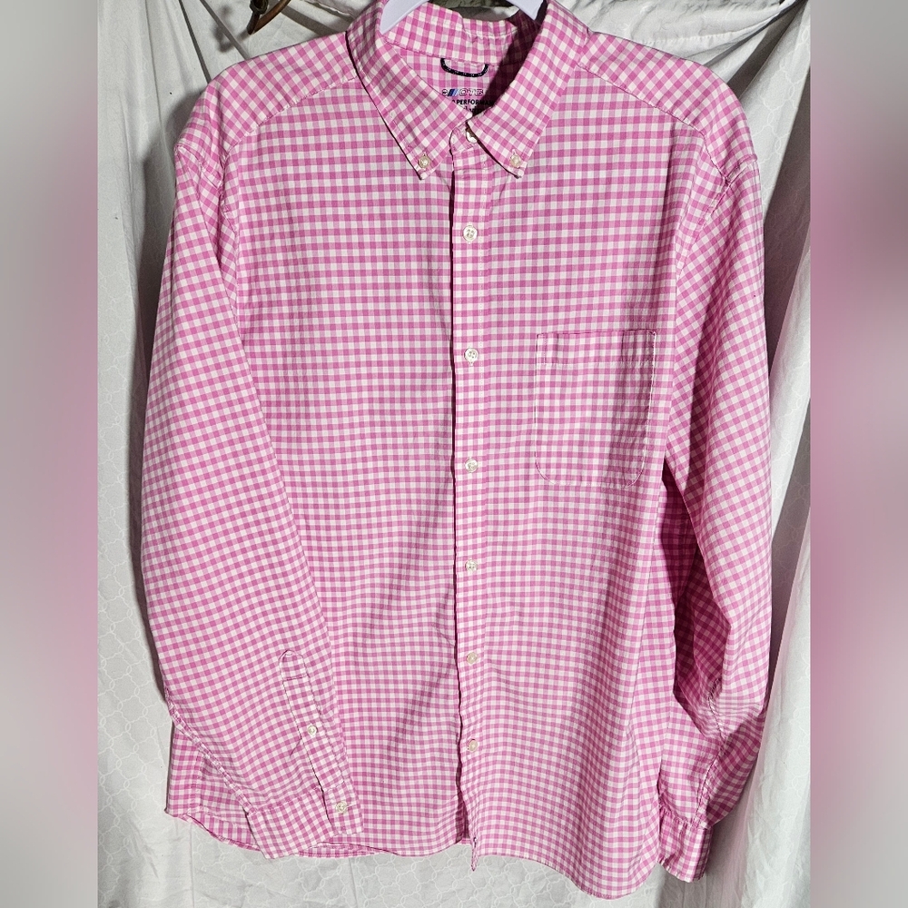 Vineyard Vines On The Go Button Down Stretch Long Sleeve Cool Wick Gingam (Rrh)